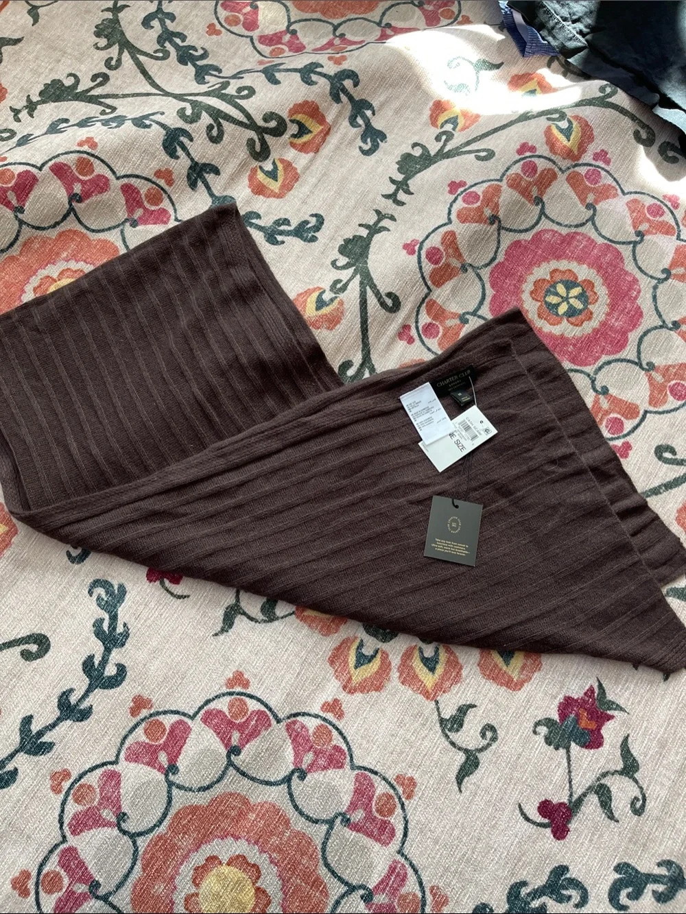 Charter Club Ribbed Knit Pants - Dark Brown